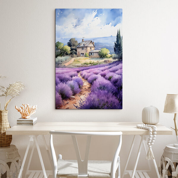 Quadri Casa in un campo di lavanda