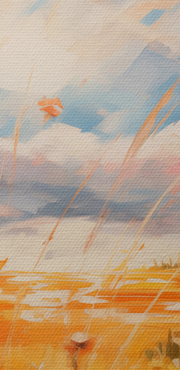 Painting of flowers in a field