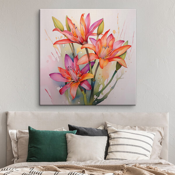 Painting of flowers on a white background