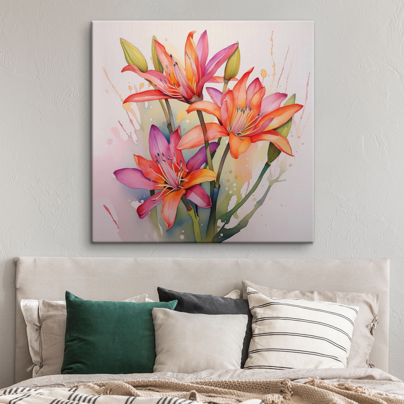 Painting of flowers on a white background