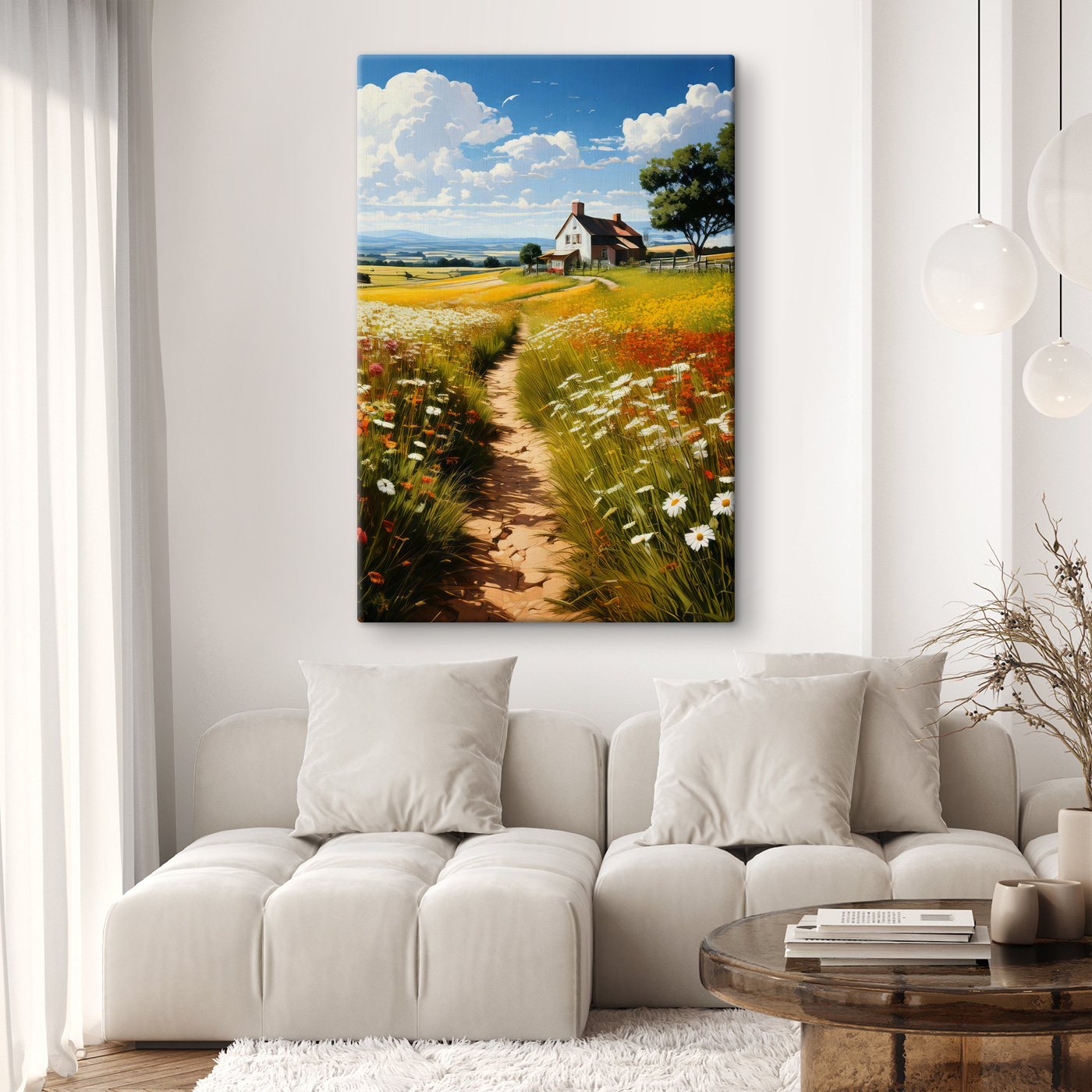 Path through a field of flowers Path through a field of flowers