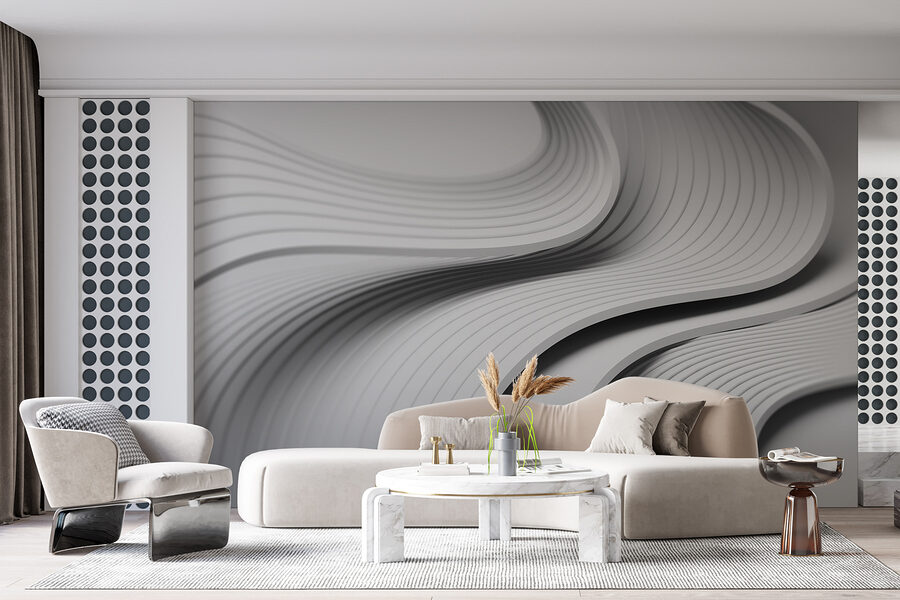Linee curve bianche e grigie Linee curve bianche e grigie