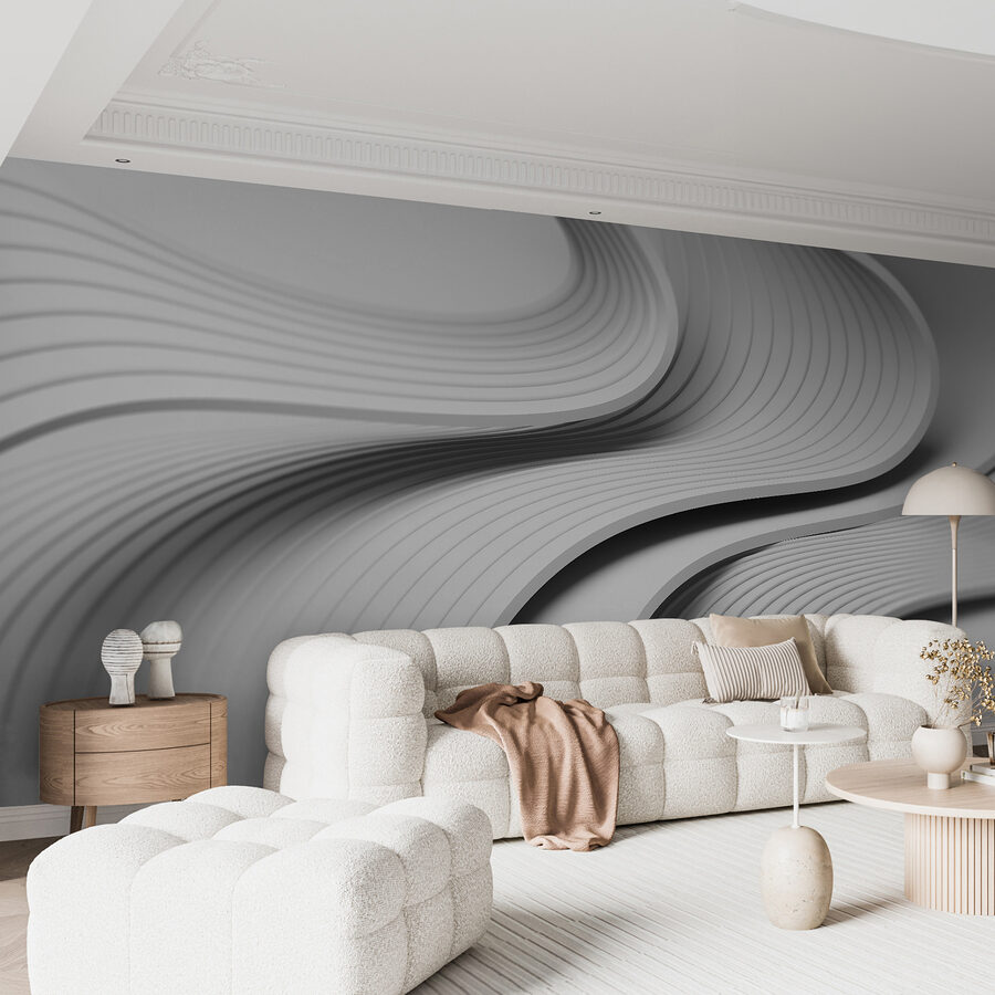 Linee curve bianche e grigie Linee curve bianche e grigie