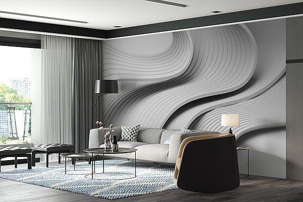 Linee curve bianche e grigie Linee curve bianche e grigie