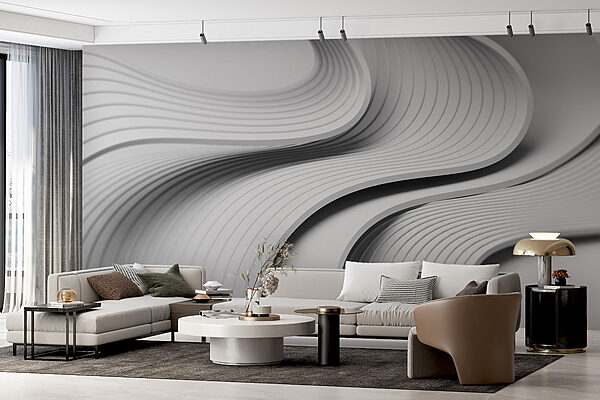 Linee curve bianche e grigie Linee curve bianche e grigie
