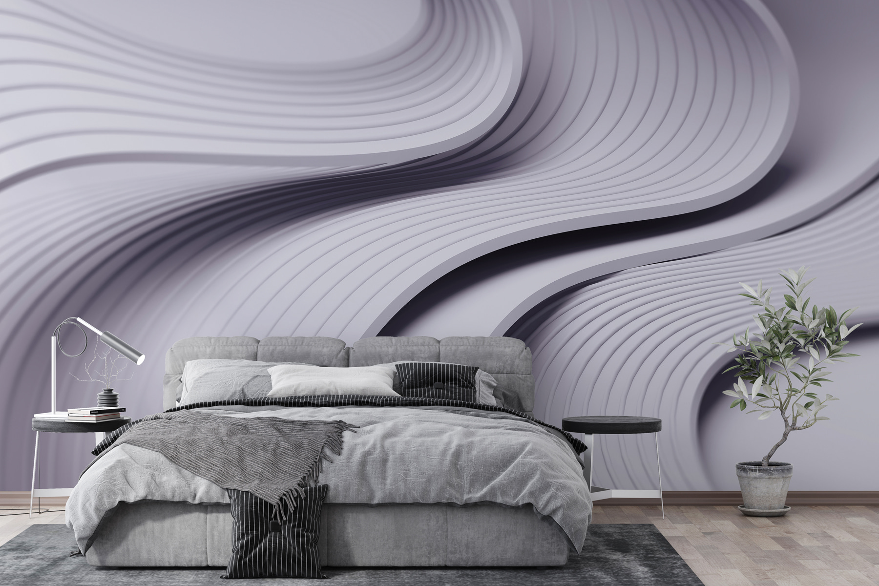White and grey wavy lines White and grey wavy lines