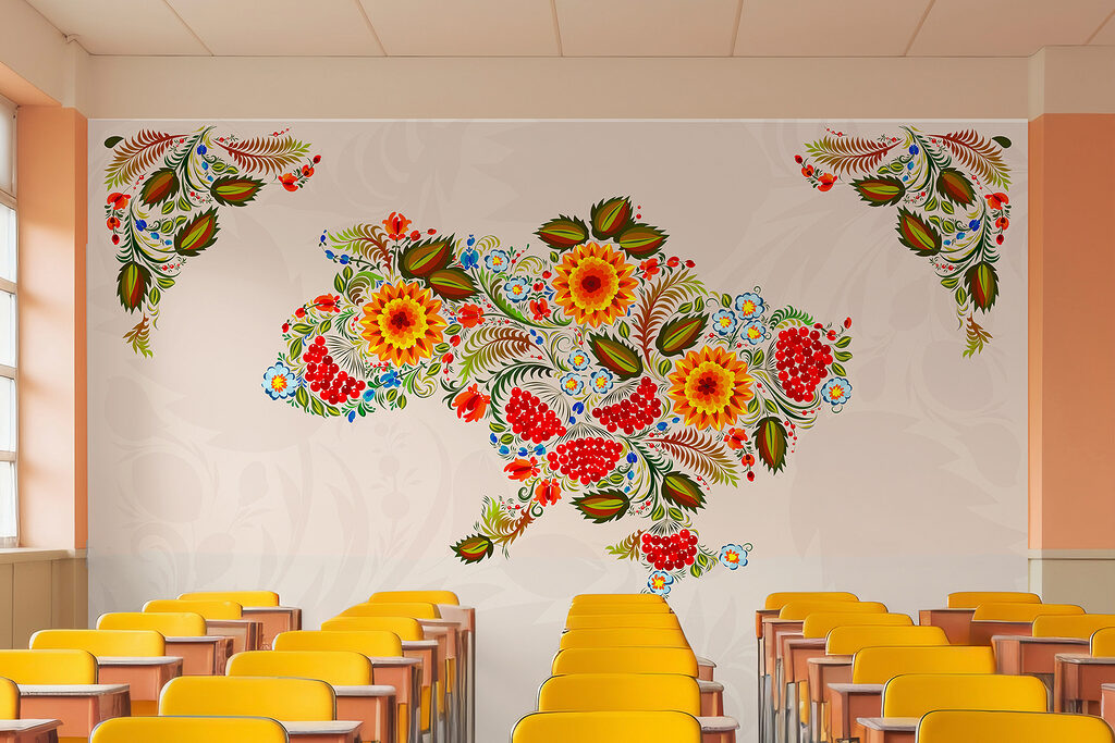 Map of ukraine with flowers Map of ukraine with flowers