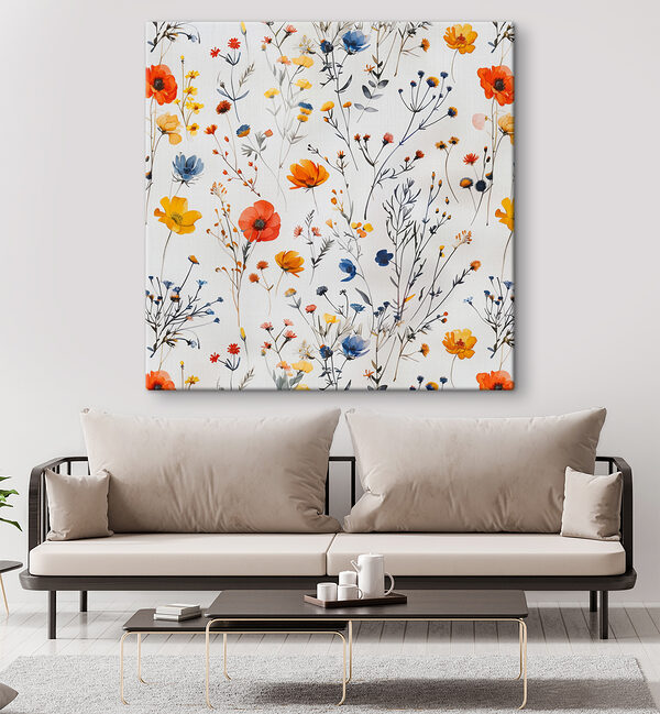 Pattern of flowers on a white surface Pattern of flowers on a white surface