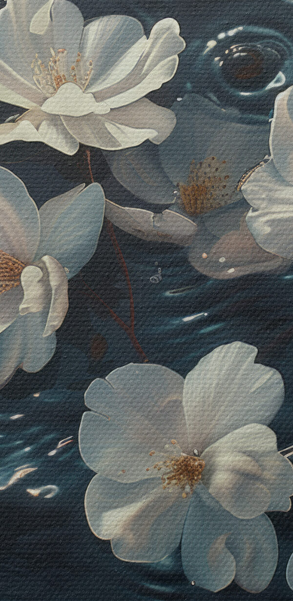 White flowers floating in water White flowers floating in water