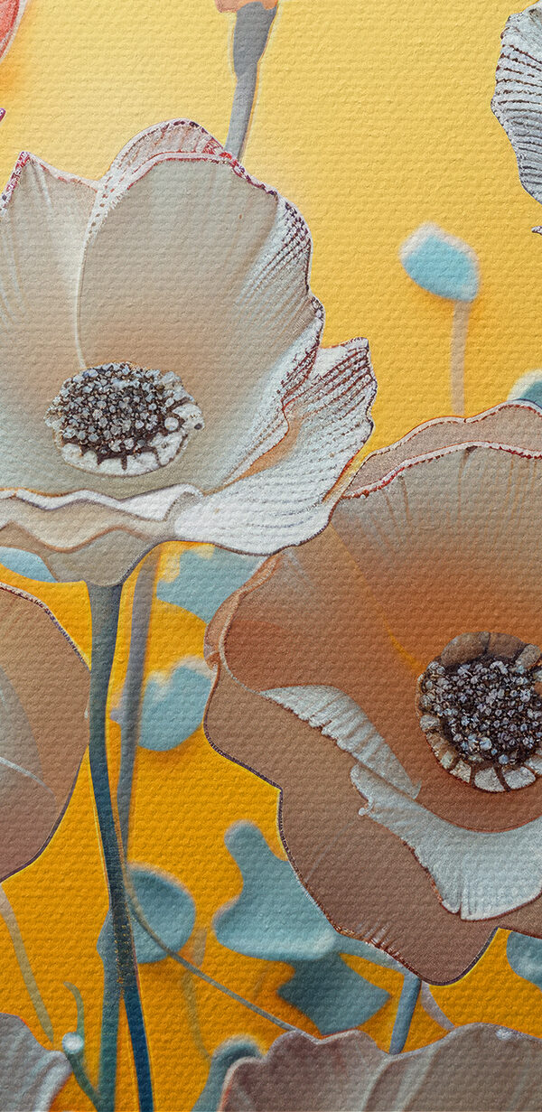 Group of flowers on a yellow background Group of flowers on a yellow background