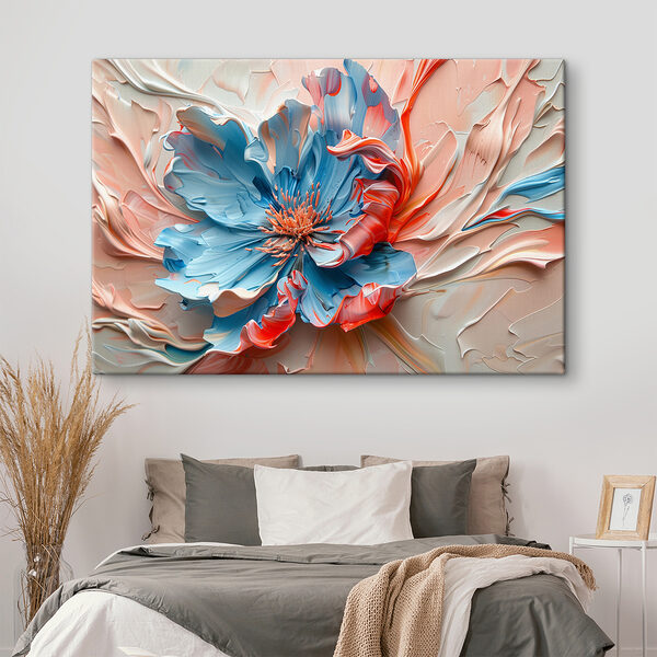 Quadri Quadri Fiore blu e rosa (COD: s40992)