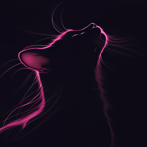 Cat with pink lights Cat with pink lights