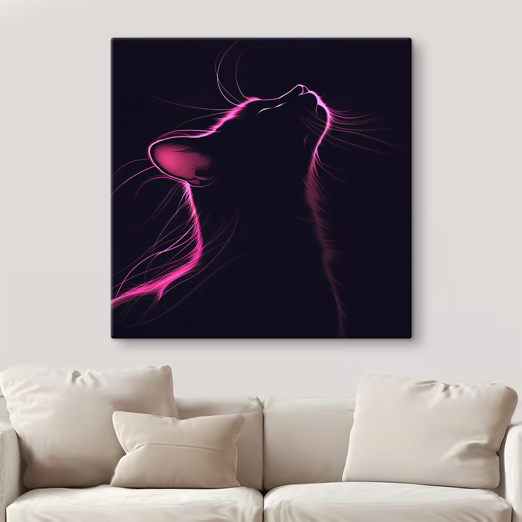 Cat with pink lights Cat with pink lights