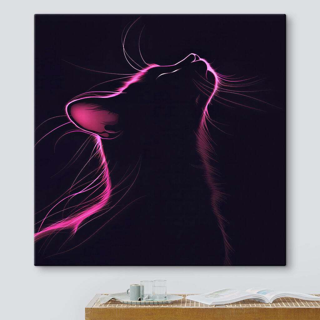 Cat with pink lights Cat with pink lights