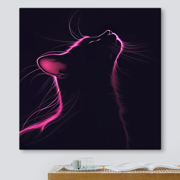 Cat with pink lights Cat with pink lights