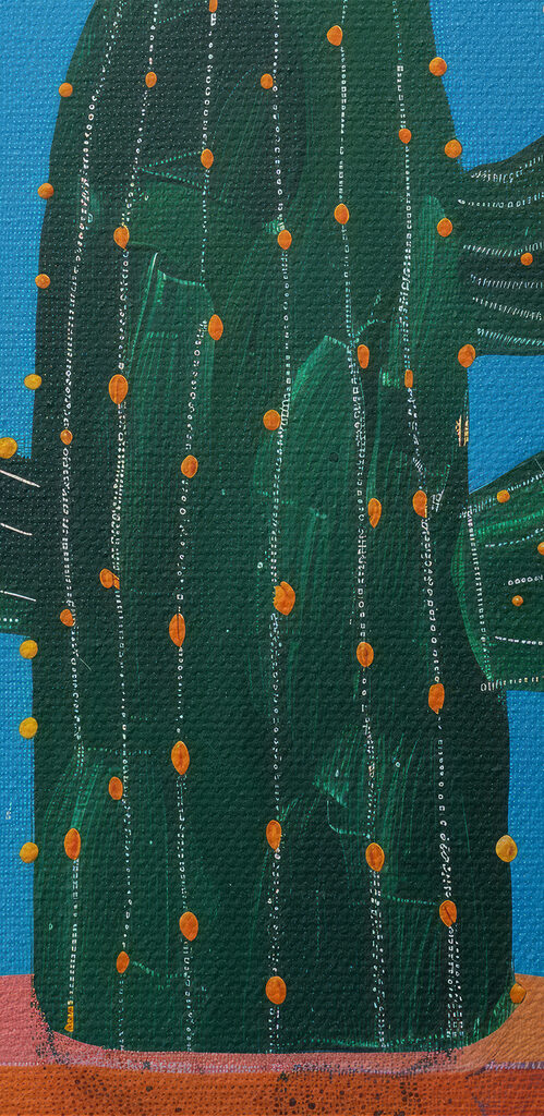 Painting of a cactus with flowers Painting of a cactus with flowers
