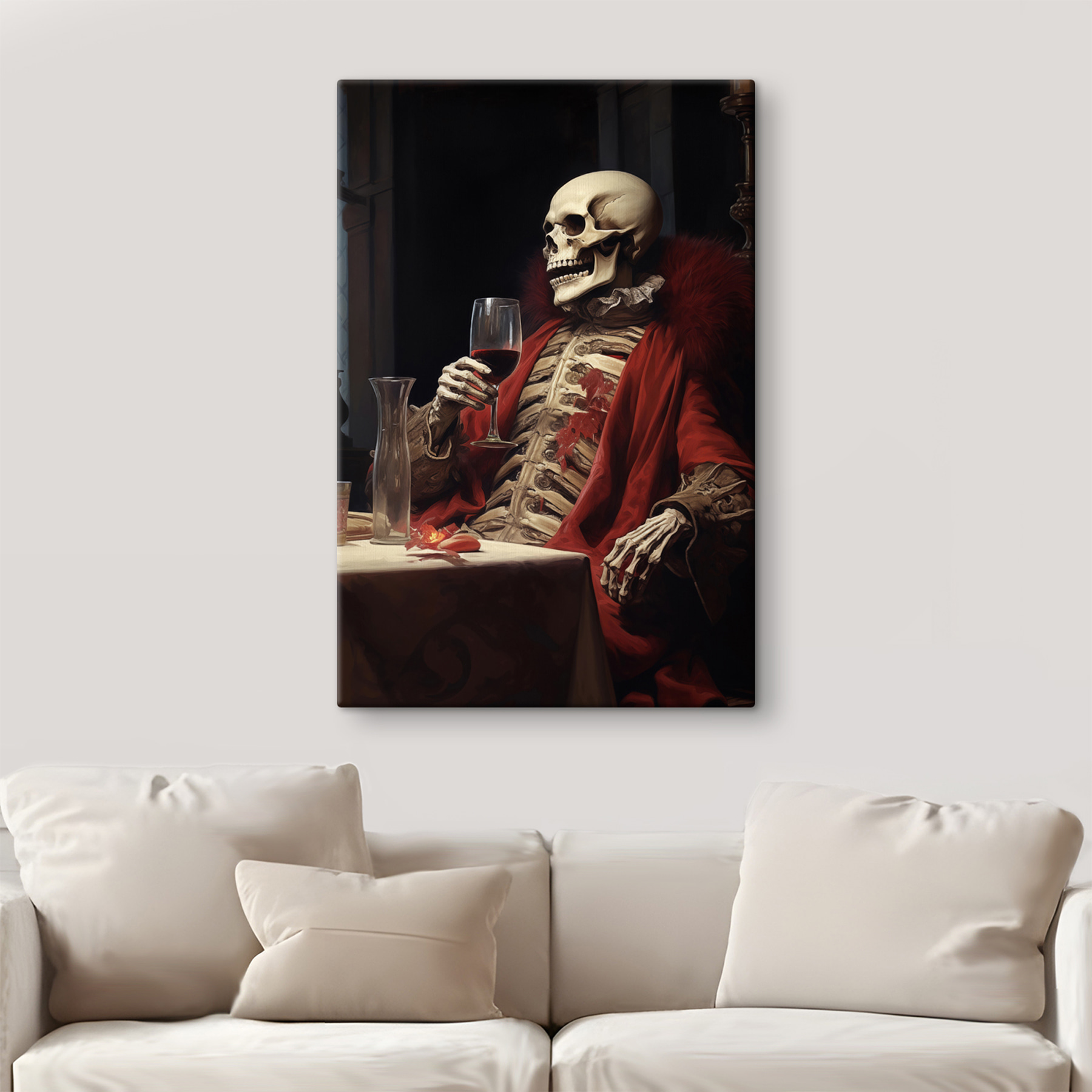 Skeleton holding a glass of wine Skeleton holding a glass of wine
