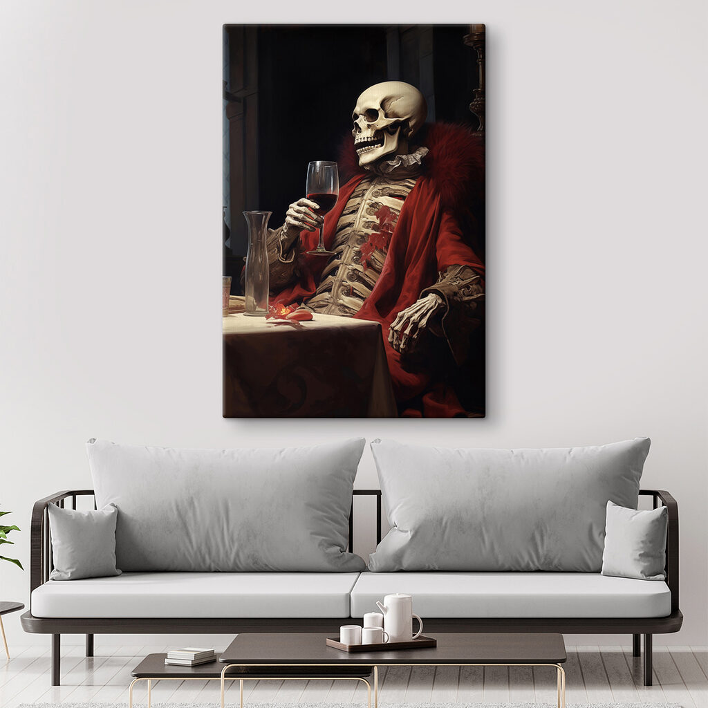 Skeleton holding a glass of wine Skeleton holding a glass of wine