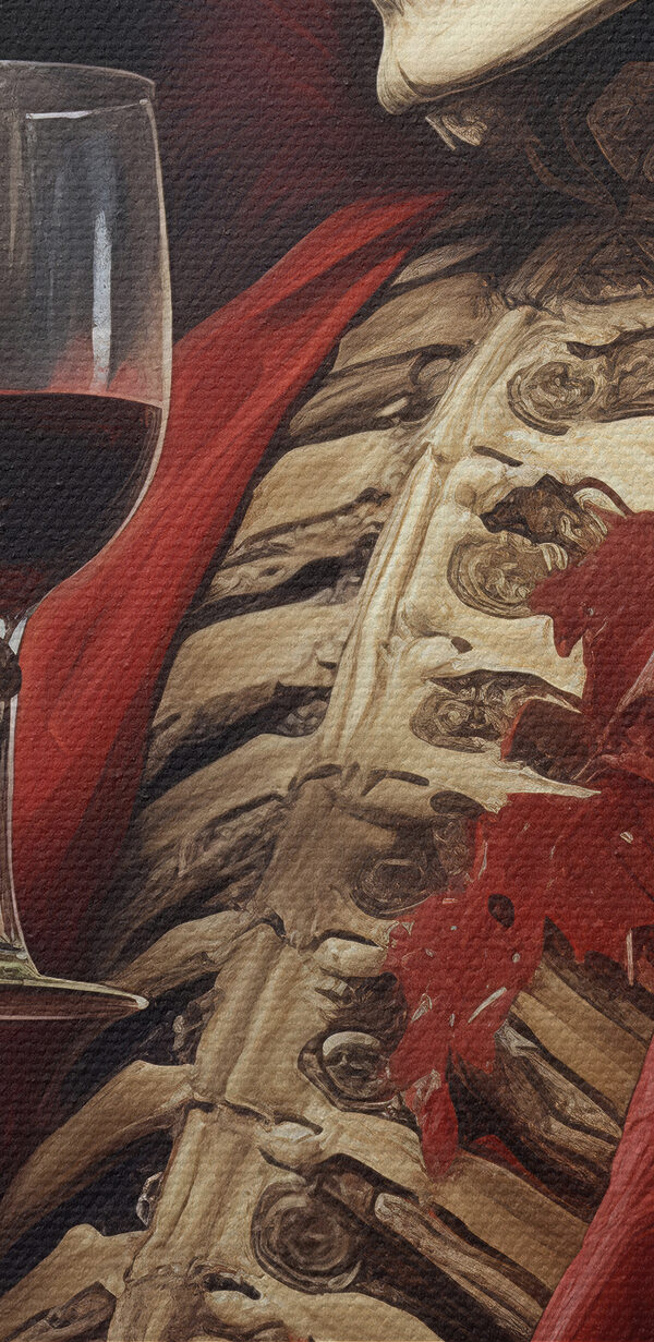 Skeleton holding a glass of wine Skeleton holding a glass of wine