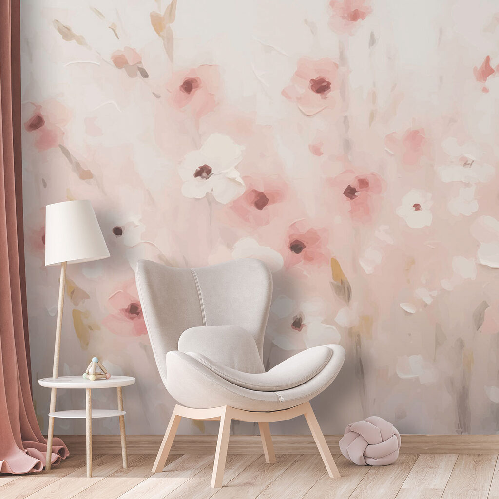 Painting of flowers on a white background Painting of flowers on a white background