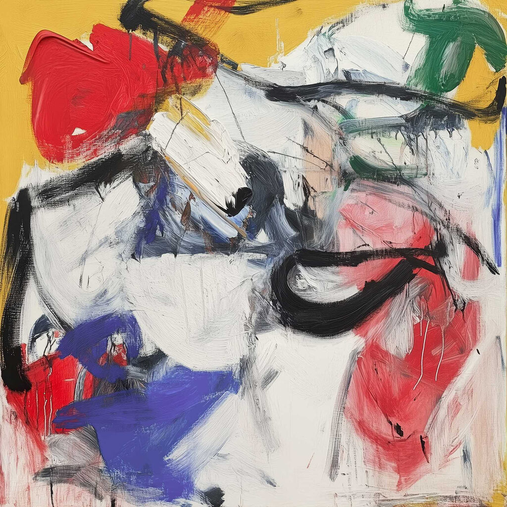 Painting of a person with different colors