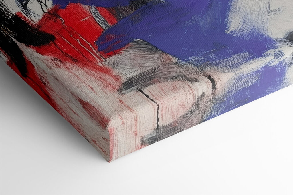 Painting of a person with different colors