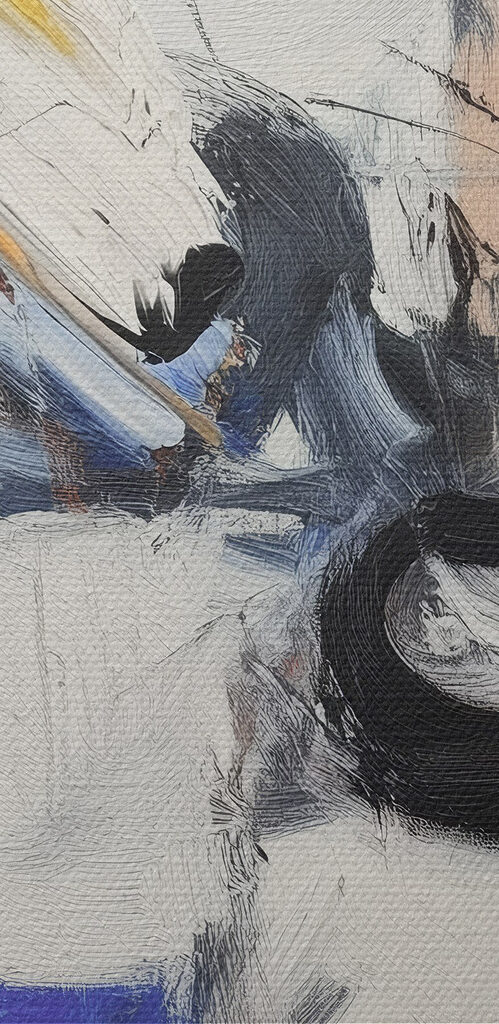 Painting of a person with different colors