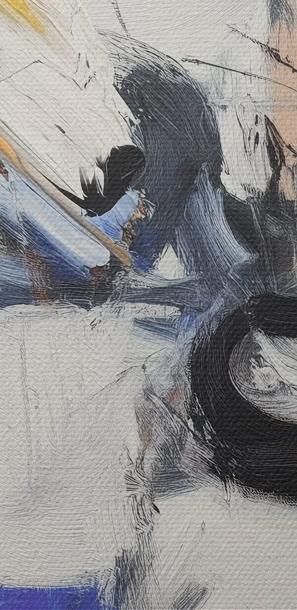 Painting of a person with different colors
