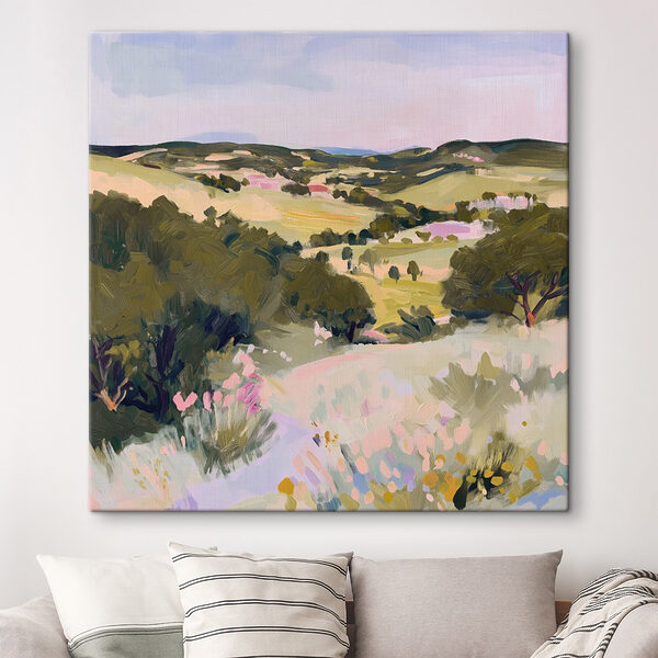 Quadri Dipinto raffigurante un paesaggio con alberi e colline (COD: s41163) Quadri Quadri Dipinto raffigurante un paesaggio con alberi e colline (COD: s41163)