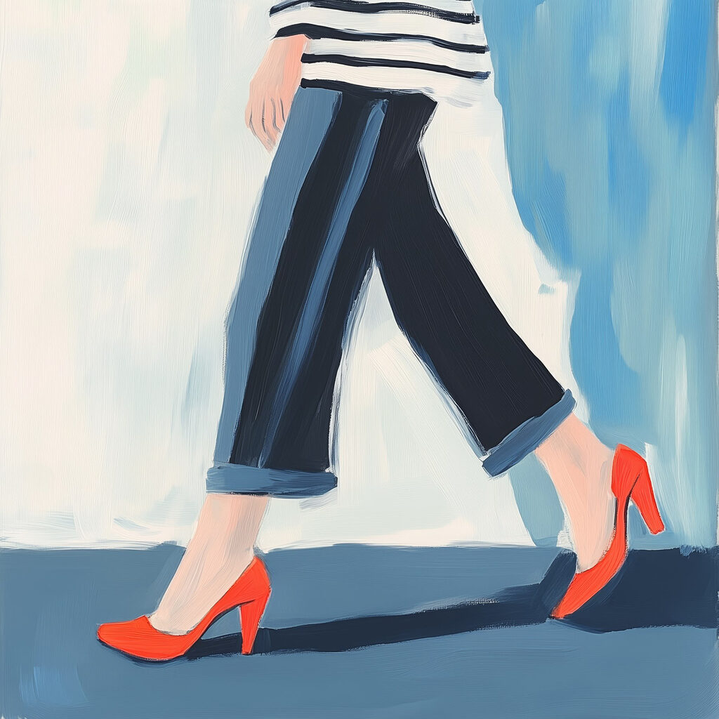 Woman wearing red shoes Woman wearing red shoes