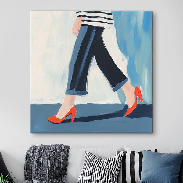Quadri Quadri Donna con le scarpe rosse (COD: s41161)