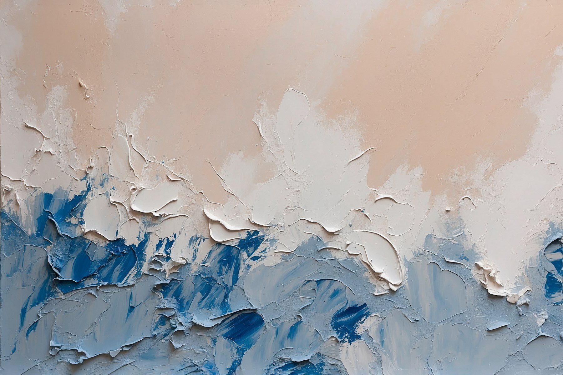 White and blue paint on a wall