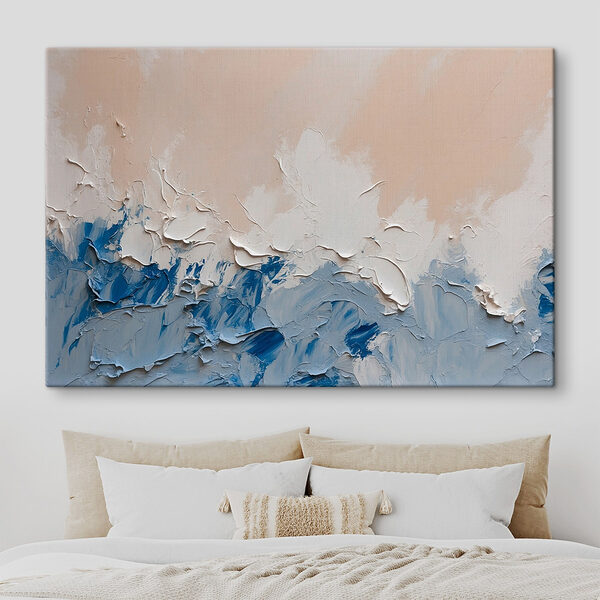 White and blue paint on a wall
