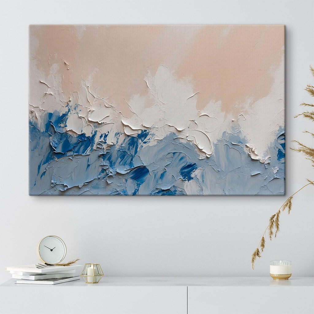 White and blue paint on a wall