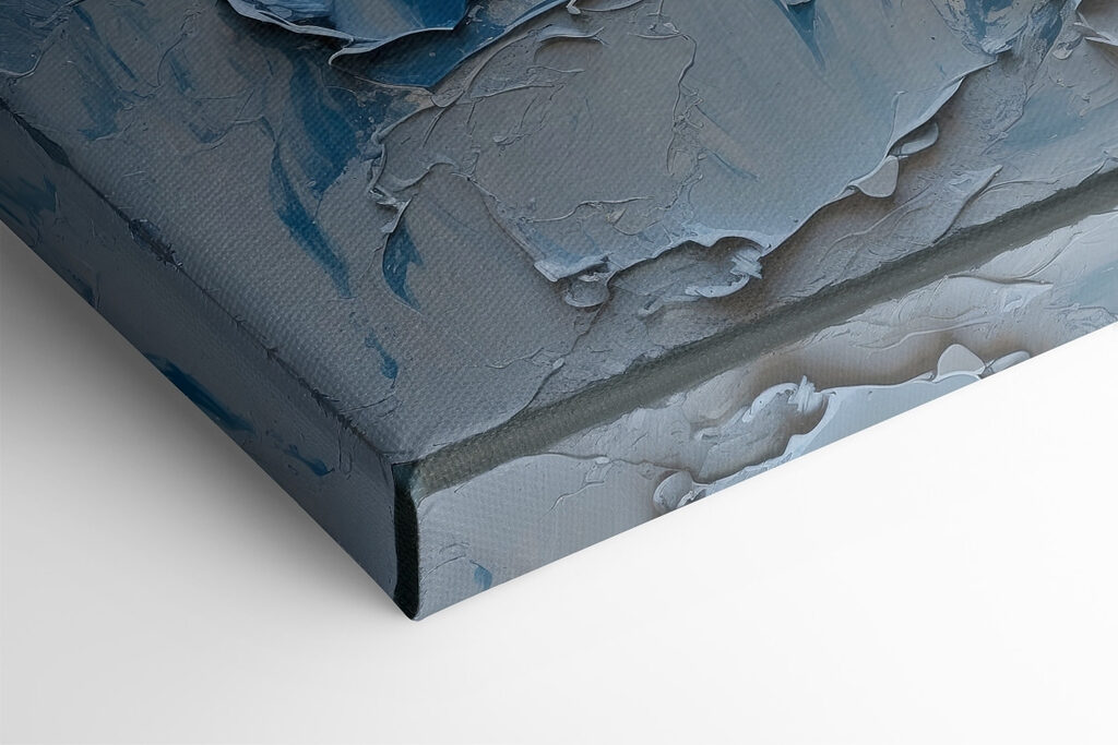 White and blue paint on a wall