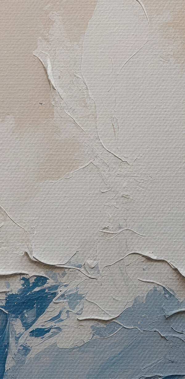 White and blue paint on a wall