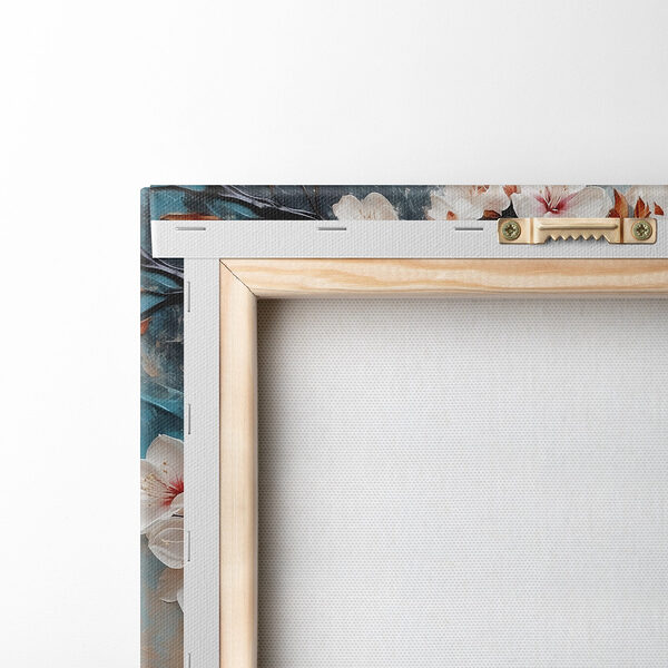 Painting of flowers on a branch