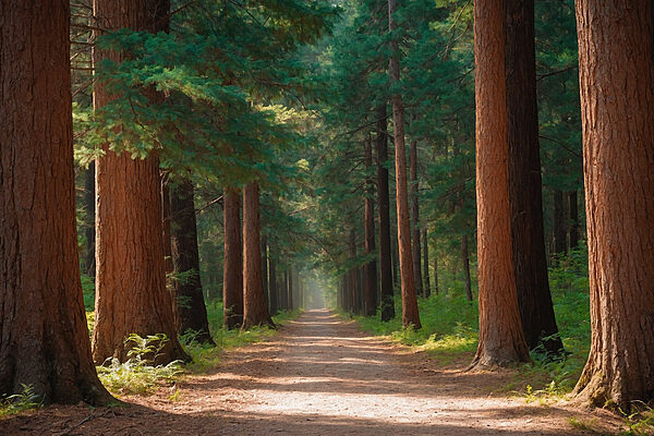 Dirt road through a forest Dirt road through a forest