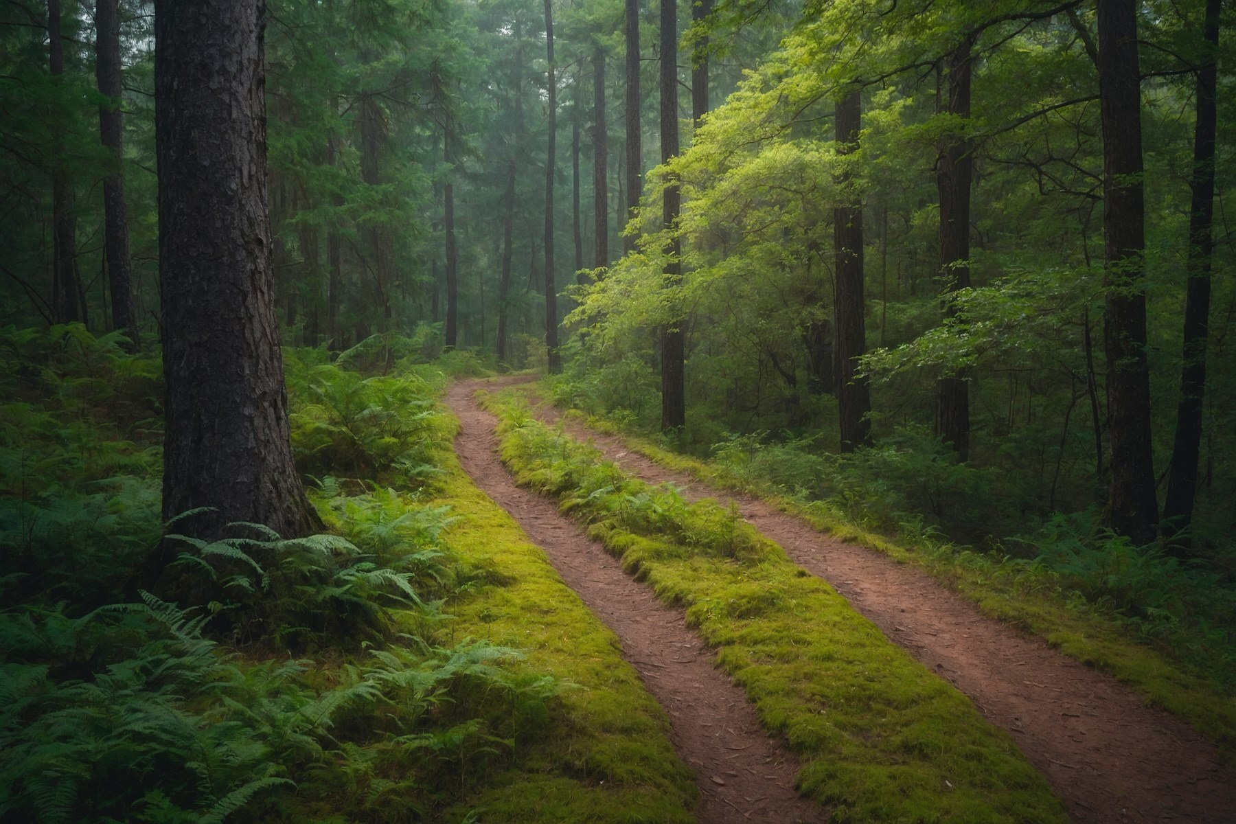 Dirt road through a forest Dirt road through a forest