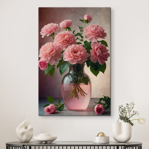 Quadri Quadri Vaso con fiori rosa (COD: s41055)