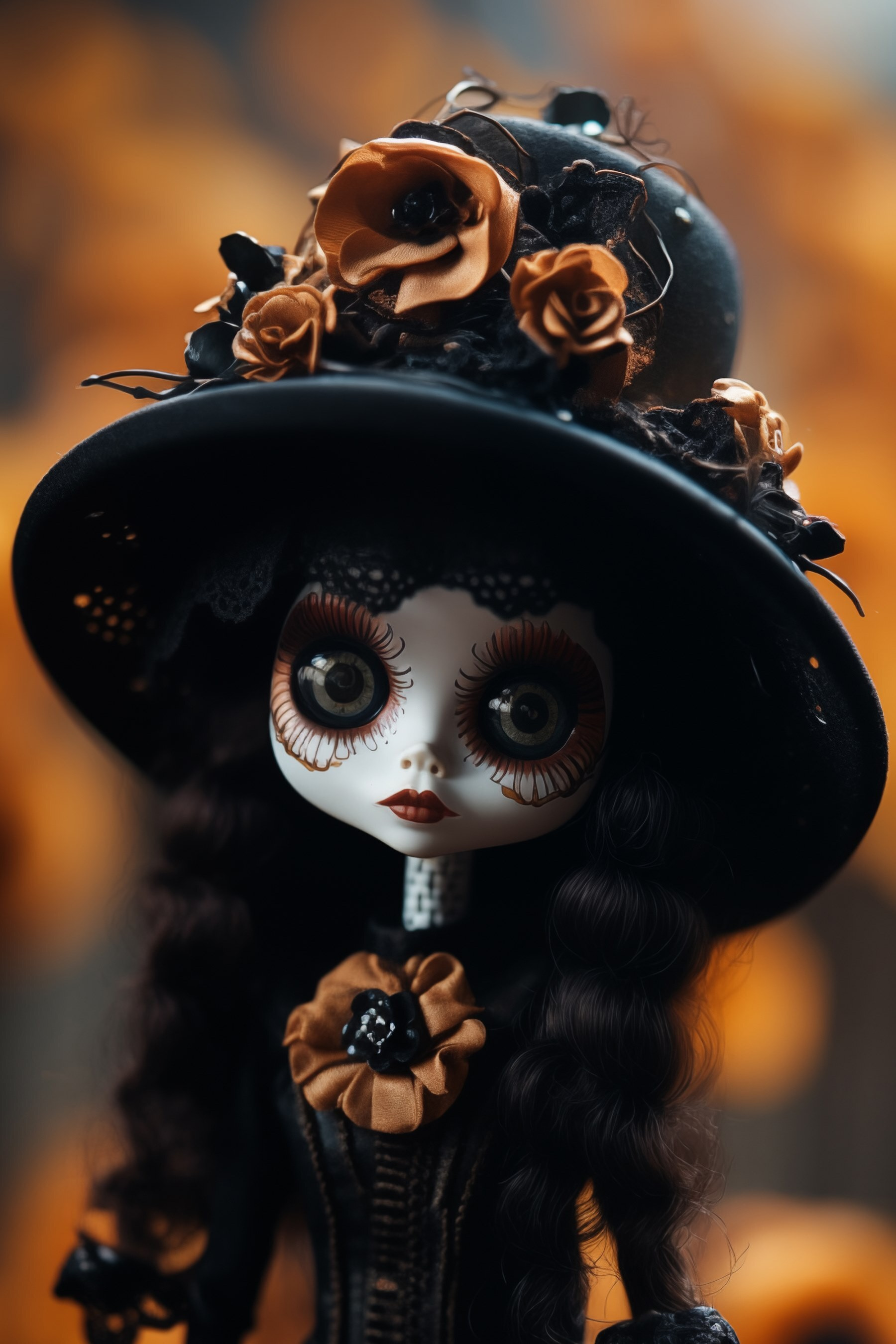 Doll with a hat and flowers Doll with a hat and flowers