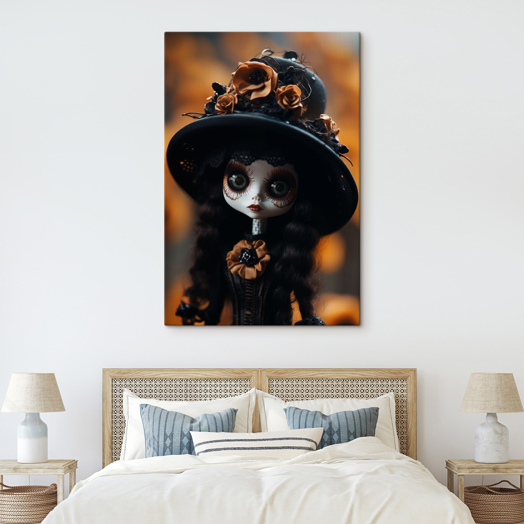 Doll with a hat and flowers Doll with a hat and flowers