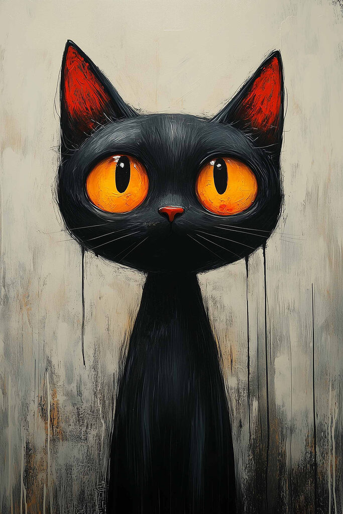 Black cat with orange eyes Black cat with orange eyes