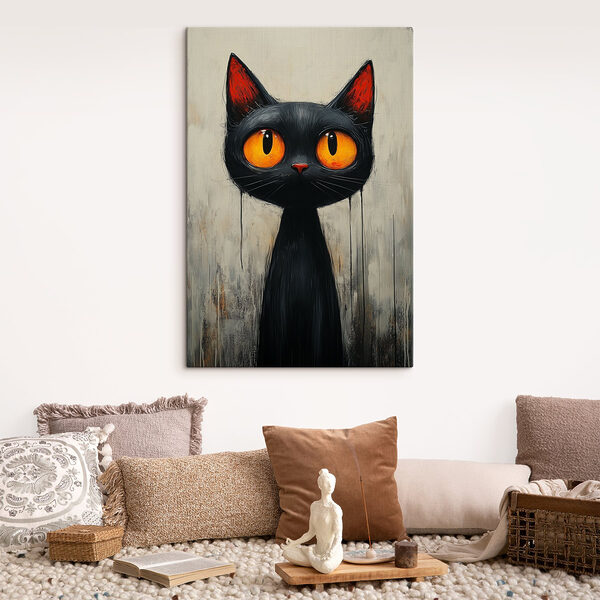 Quadri Gatto nero con gli occhi arancioni (COD: s41120) Quadri Quadri Gatto nero con gli occhi arancioni (COD: s41120)