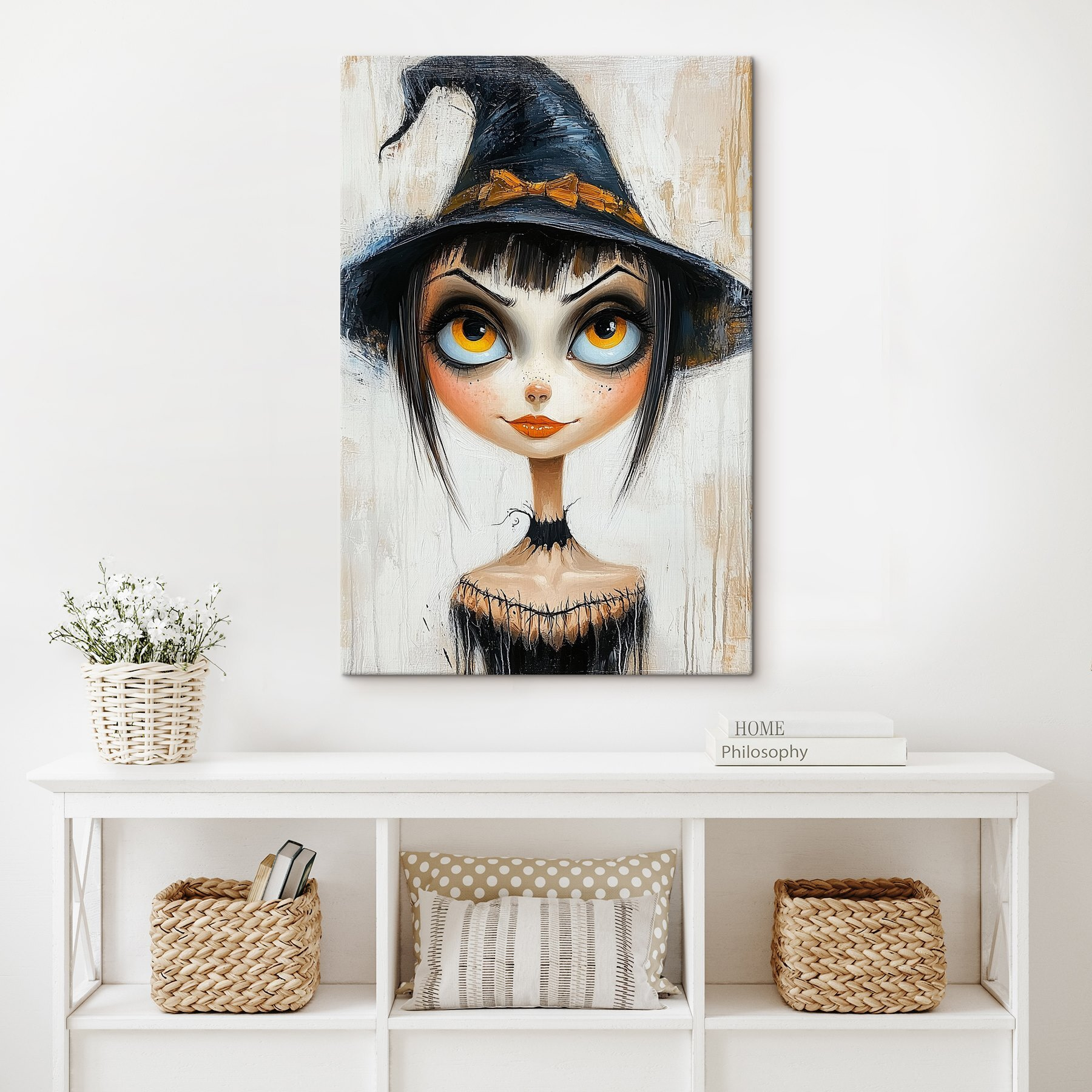 Cartoon of a woman wearing a person hat