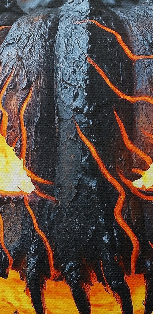 Carved pumpkin with a face and eyes