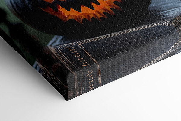 Carved pumpkin on a book Carved pumpkin on a book