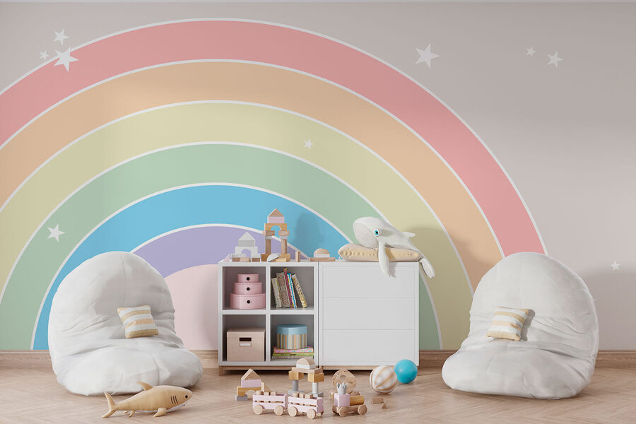 Carta da parati Arcobaleno con stelle nel cielo - immagine 2
