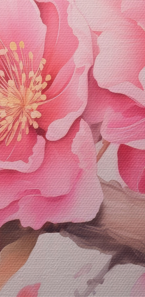 Painting of pink flowers