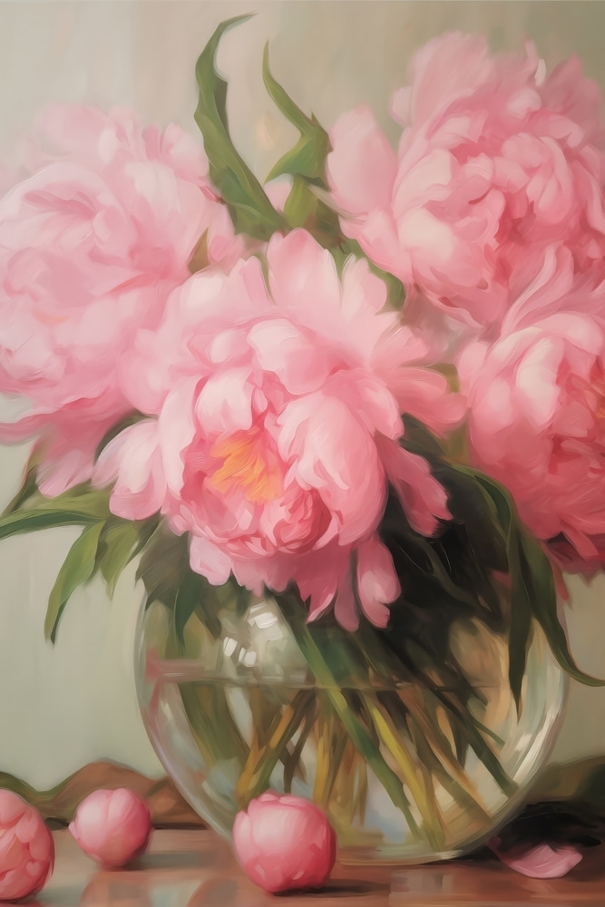 Vase of pink flowers Vase of pink flowers